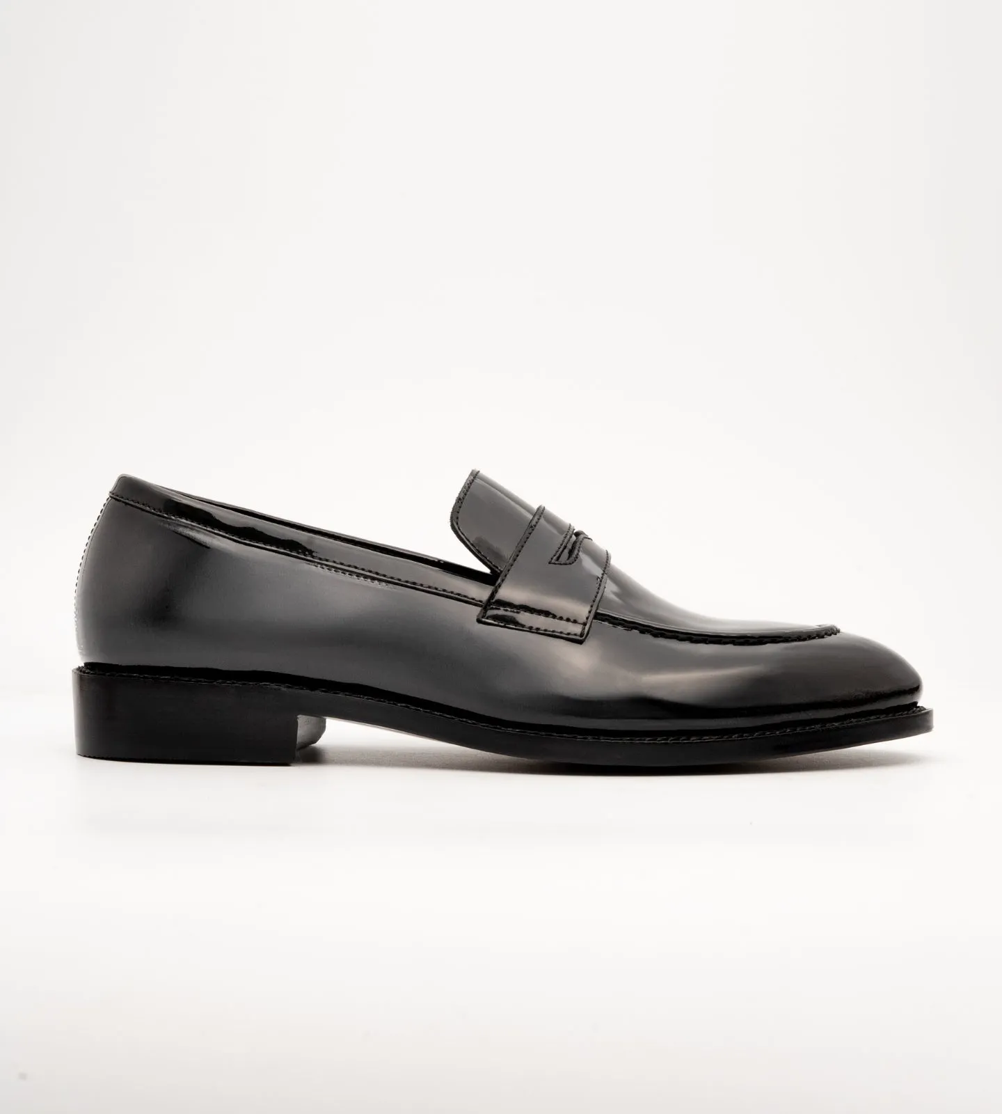 Goodyear Welted Classic Black Patent Penny Loafers