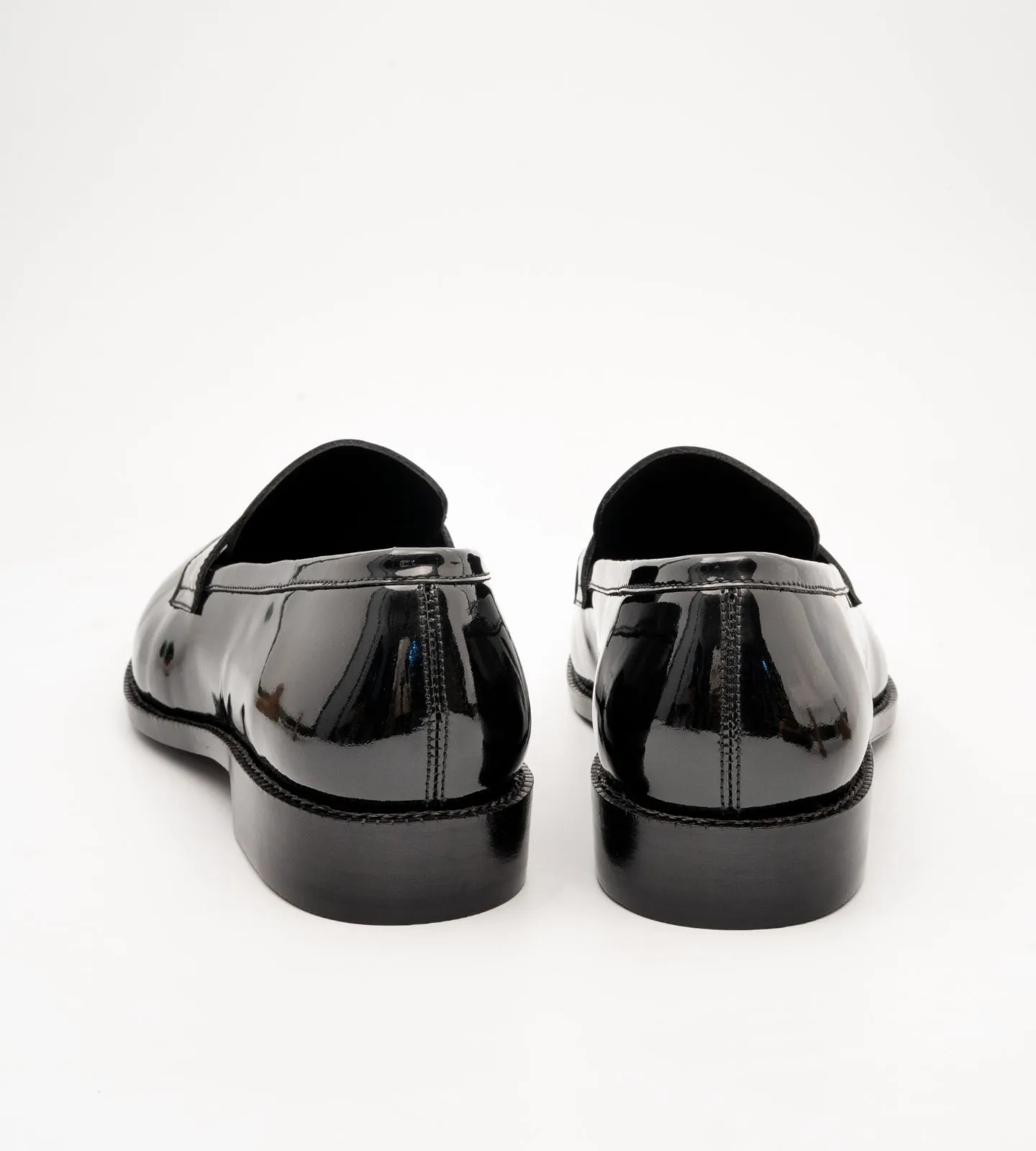 Goodyear Welted Classic Black Patent Penny Loafers