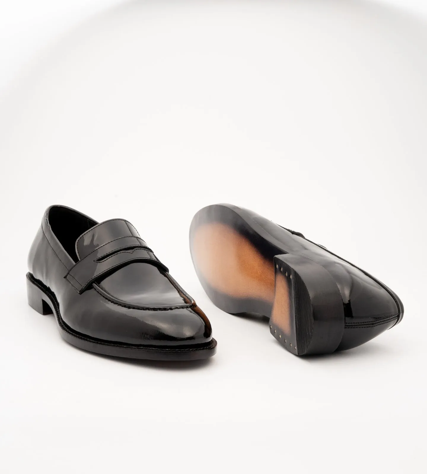 Goodyear Welted Classic Black Patent Penny Loafers