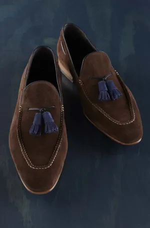Handmade Men Brown Loafer shoes for men with tassel, men loafer shoes