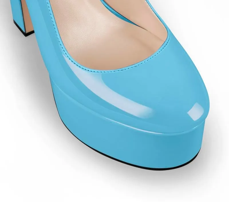High Heels, Ankle Strap High Heeled Platform Women's Shoes, Sexy Comfortable Round Toe Closed Toe Pumps