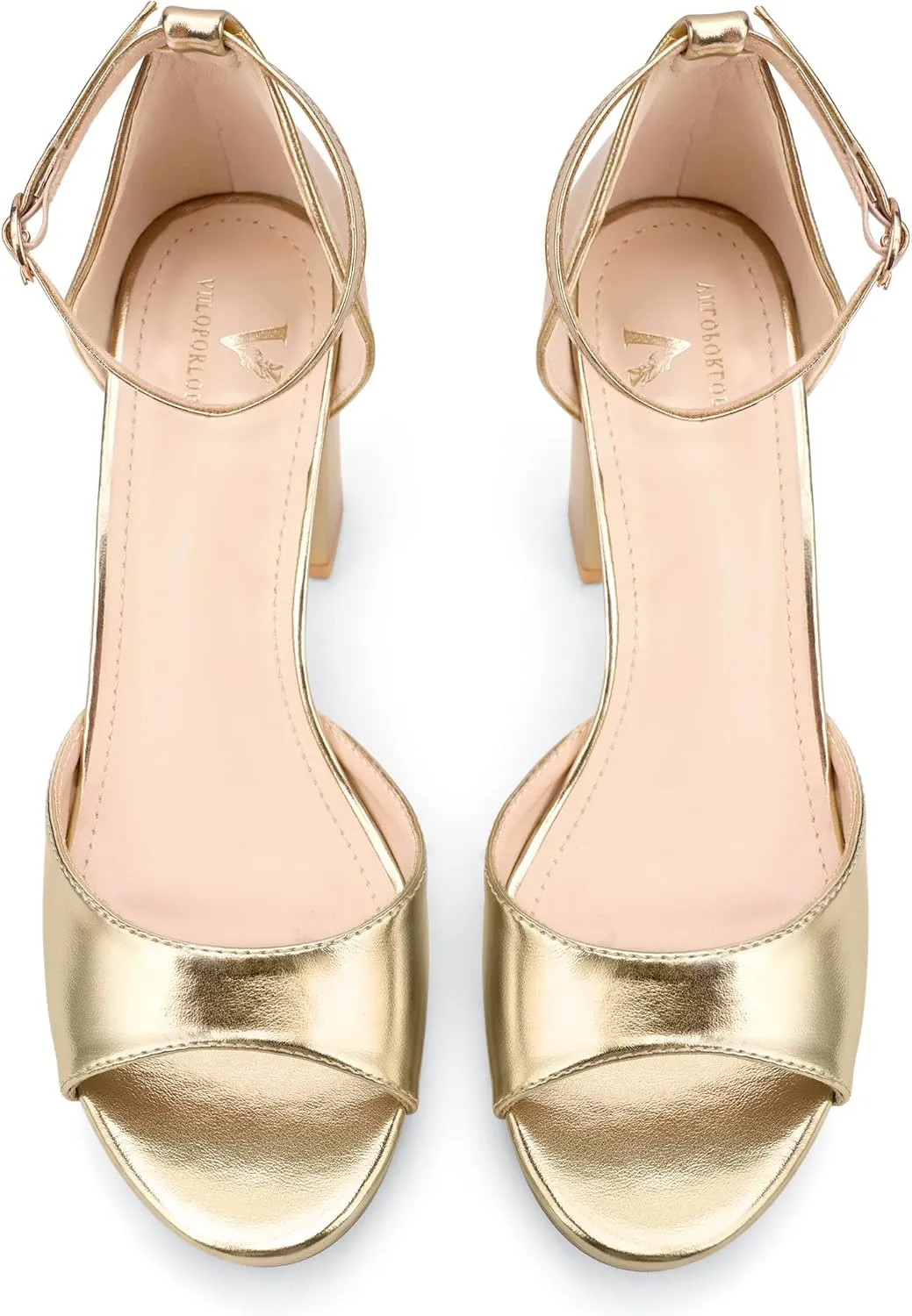 High Heels Chunky Platform Heels for Women Ankle Strap Comfy Open Toe Block Heeled Sandals Party Prom Wedding Dress Pumps