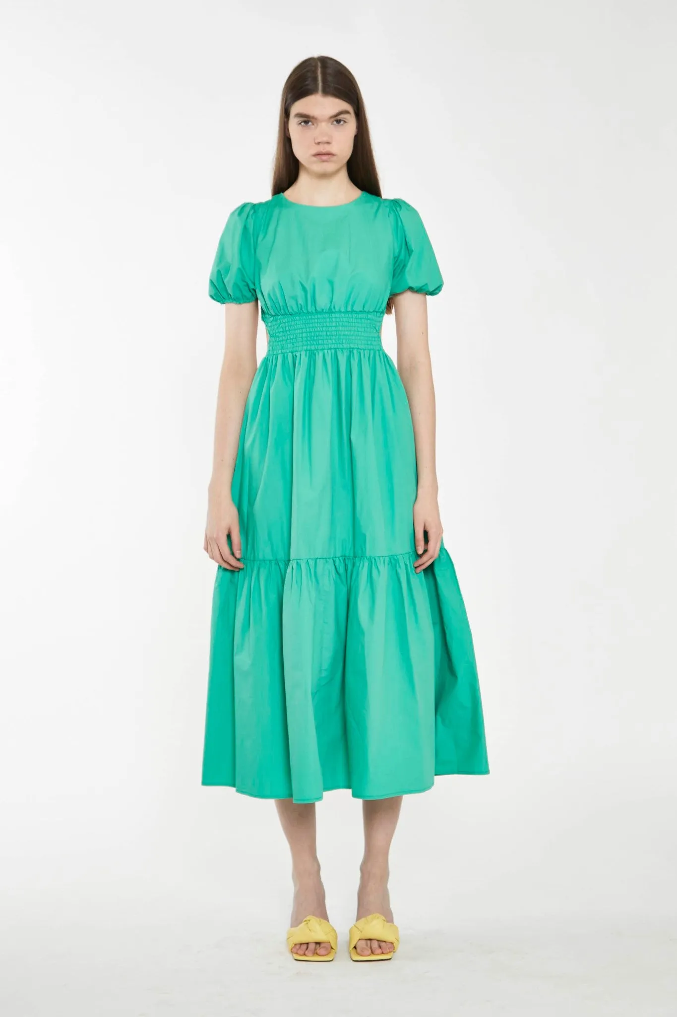 Holly Green Open-Back Maxi Dress