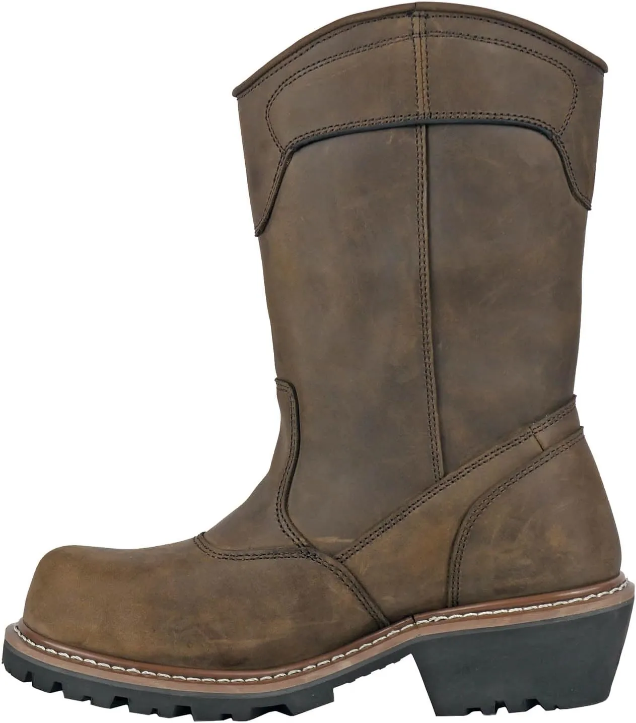 HOSS Aspen Logger Men's Composite Toe Electrical Hazard Puncture-Resisting Waterproof Pull-on Boot