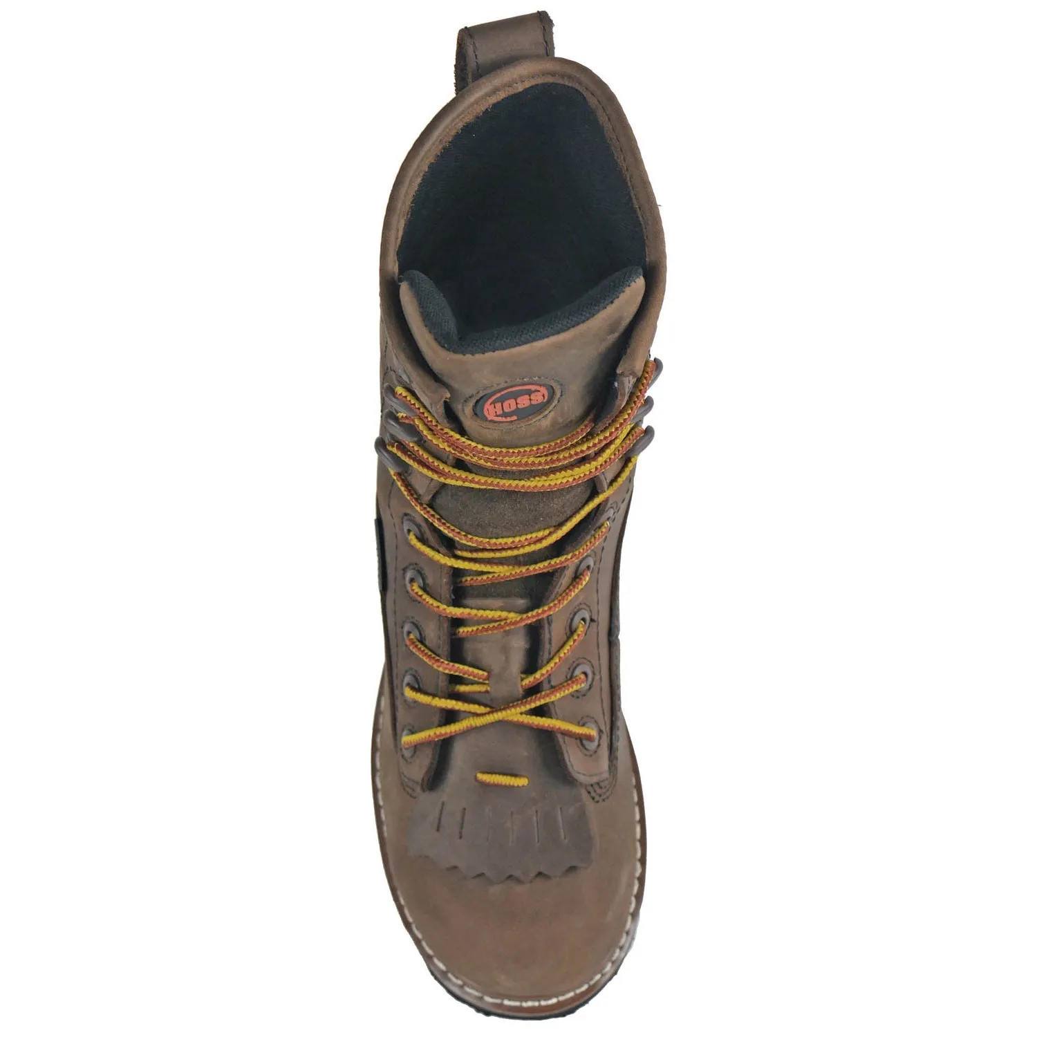 Hoss Boots Mens Cross Cut Logger Brown Leather Work Boots