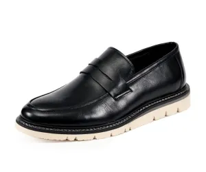 Hugh Black Penny Loafers