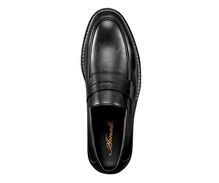 Hugh Black Penny Loafers