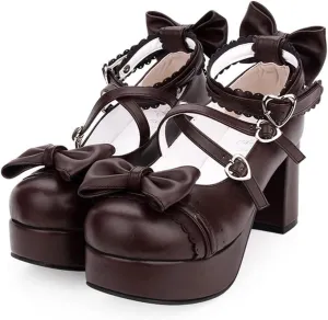 Japanese Lolita Party Shoes Platform Heels Strappy Women's Pumps