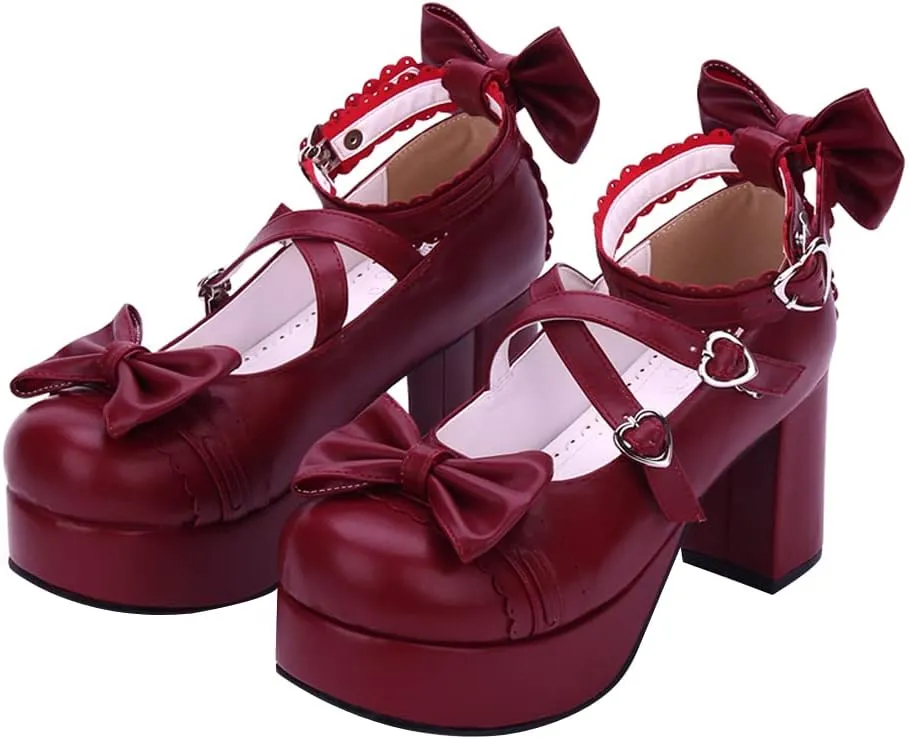 Japanese Lolita Party Shoes Platform Heels Strappy Women's Pumps