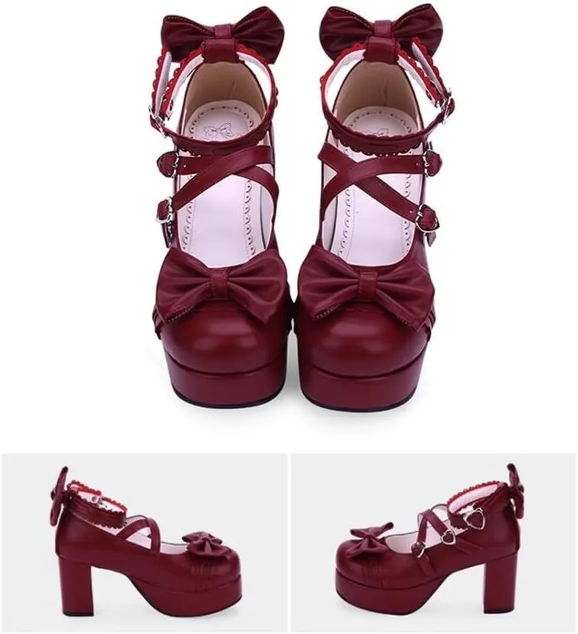 Japanese Lolita Party Shoes Platform Heels Strappy Women's Pumps