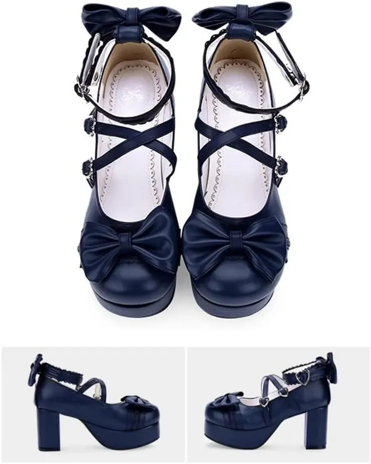 Japanese Lolita Party Shoes Platform Heels Strappy Women's Pumps