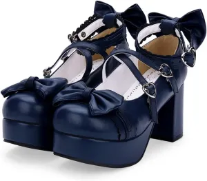 Japanese Lolita Party Shoes Platform Heels Strappy Women's Pumps