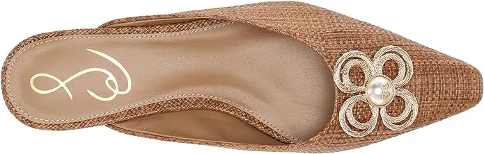 Jayden Sam Weave Sale event Embellished Flats Edelman Slip Mules Specialized range Cuoio Pointed On Toe