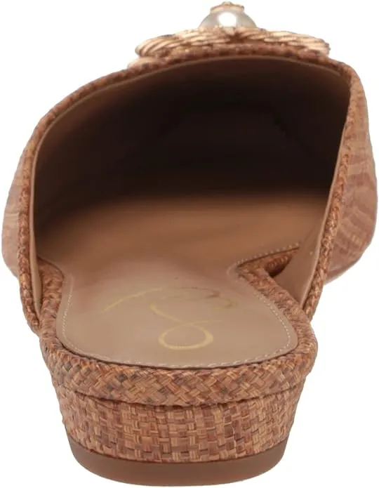 Jayden Sam Weave Sale event Embellished Flats Edelman Slip Mules Specialized range Cuoio Pointed On Toe