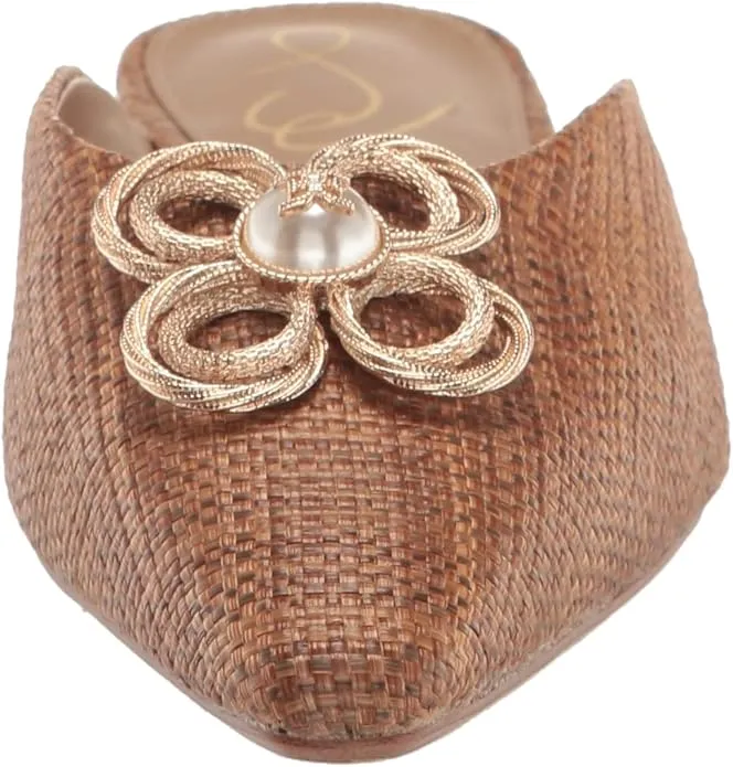 Jayden Sam Weave Sale event Embellished Flats Edelman Slip Mules Specialized range Cuoio Pointed On Toe