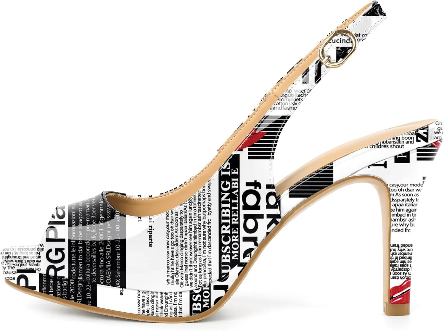 Joseywade Women's Slingback Heels Peep Toe Platform Stilettos 3.5 Inch High Heel Dress Shoes