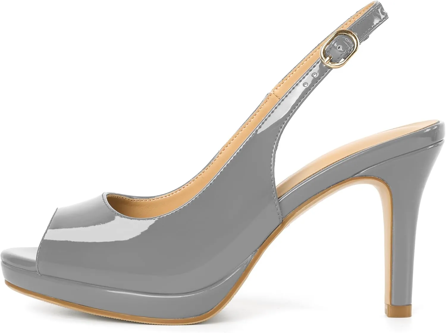 Joseywade Women's Slingback Heels Peep Toe Platform Stilettos 3.5 Inch High Heel Dress Shoes