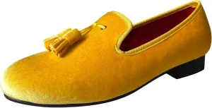 Justar Men's Velvet Tassel Loafers Formal Dress Shoes Slip-on Prom Smoking Slippers Flats