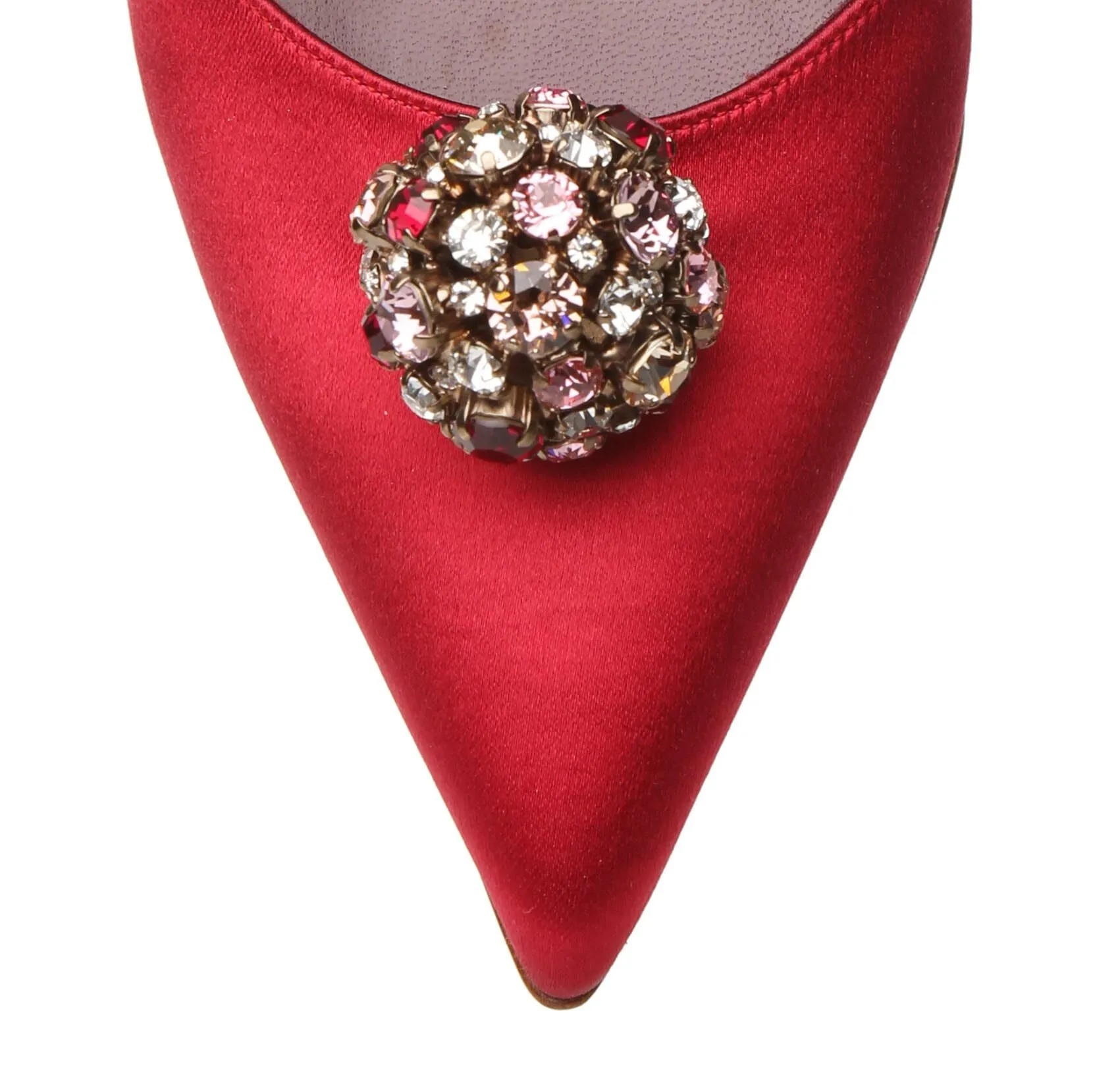 Kavafi 90 red satin mule pumps