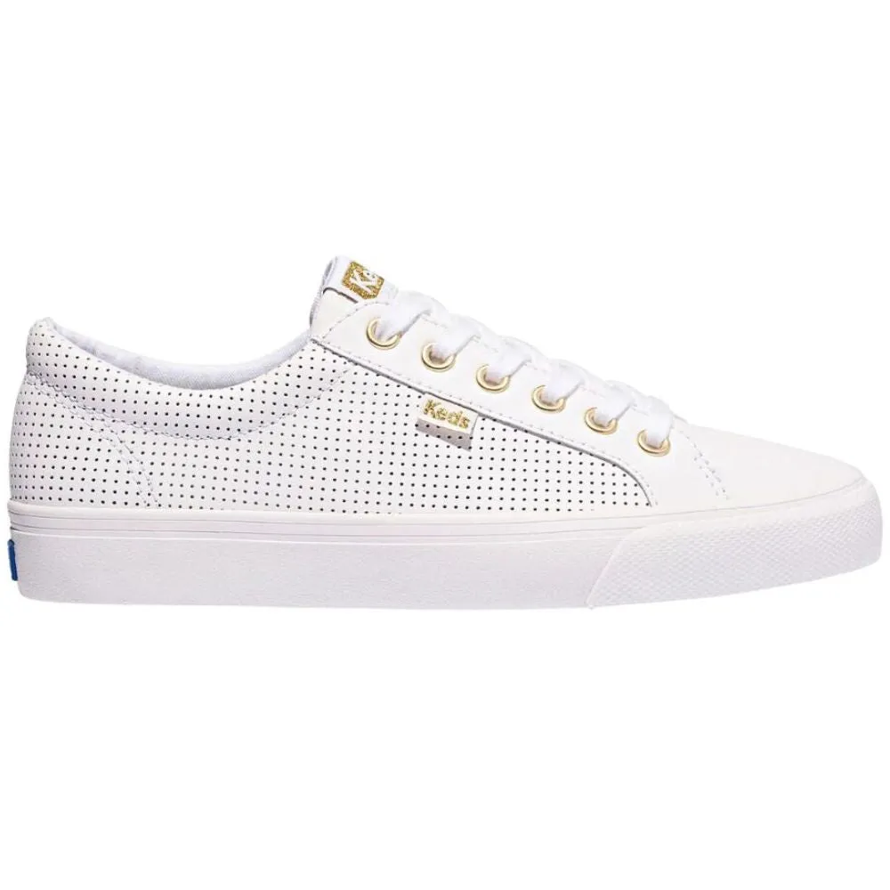 KEDS JUMP KICK PERFORATED LEATHER WHITE GOLD