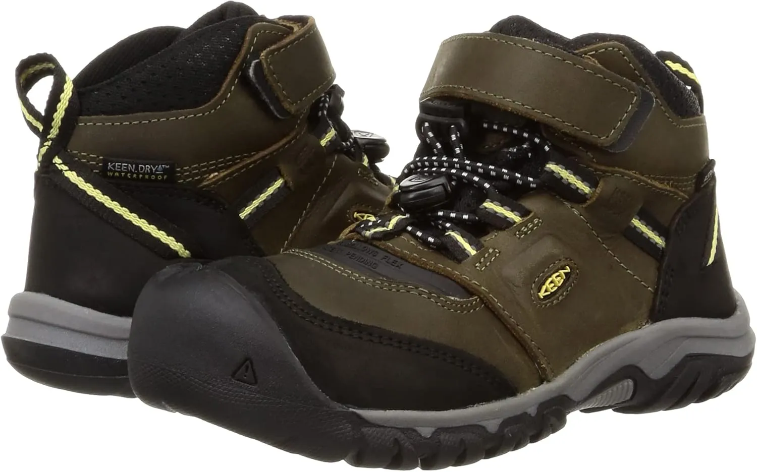 KEEN Unisex-Child Ridge Flex Mid Height Waterproof Leather Hiking Boots