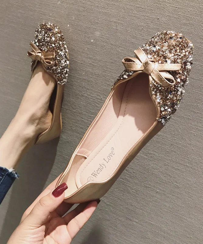 Loafers Splicing Sequins Faux Red Fashion Penny Bow Leather