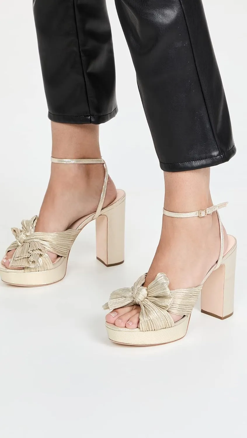 Loeffler Randall Women's Natalia Platform Pleated Bow Heels