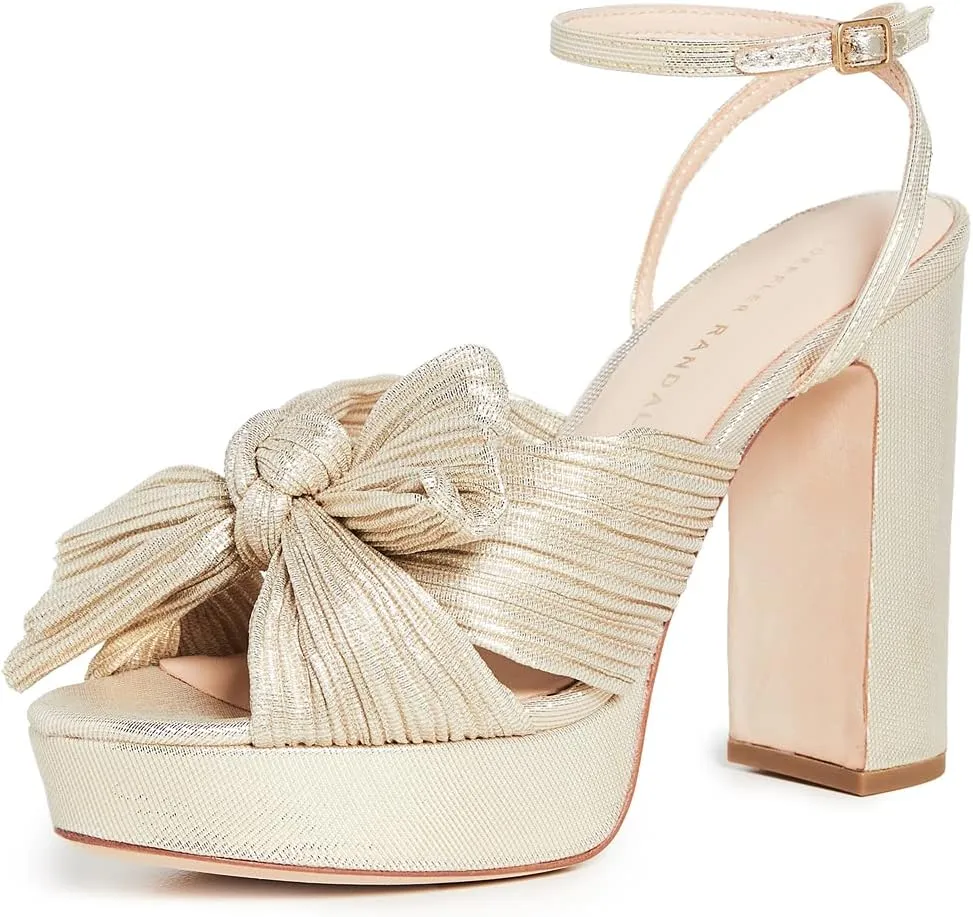 Loeffler Randall Women's Natalia Platform Pleated Bow Heels