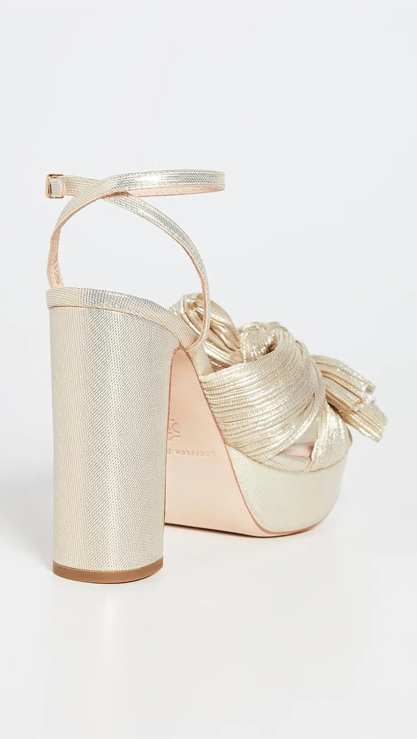 Loeffler Randall Women's Natalia Platform Pleated Bow Heels