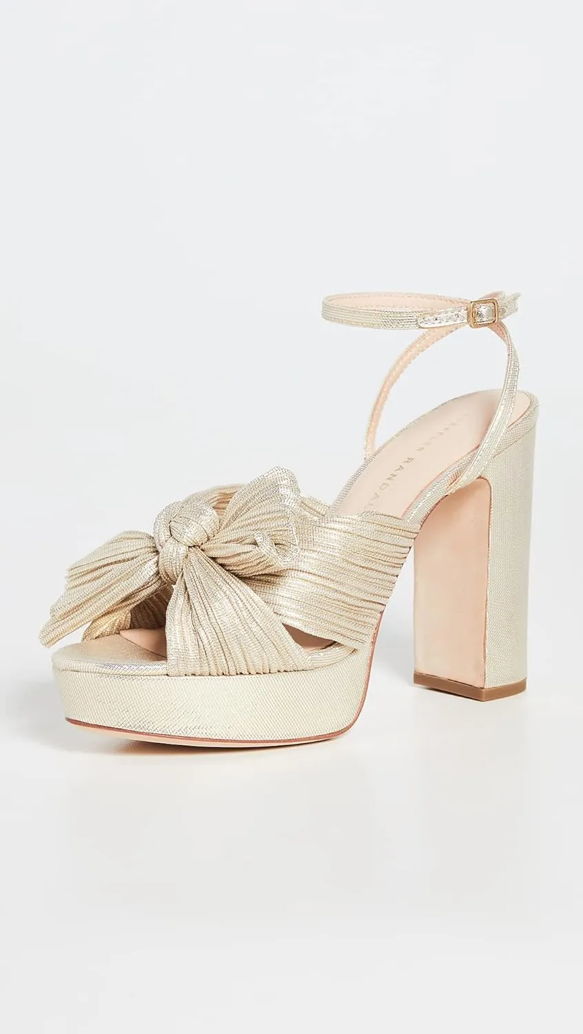 Loeffler Randall Women's Natalia Platform Pleated Bow Heels