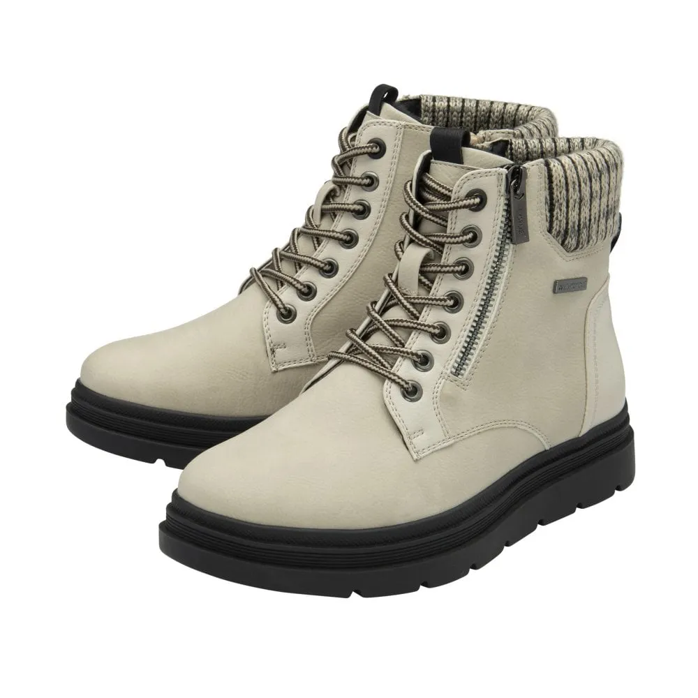 Lotus Saundra Women's Lace Up / Zip Up Ankle Boot Winter White