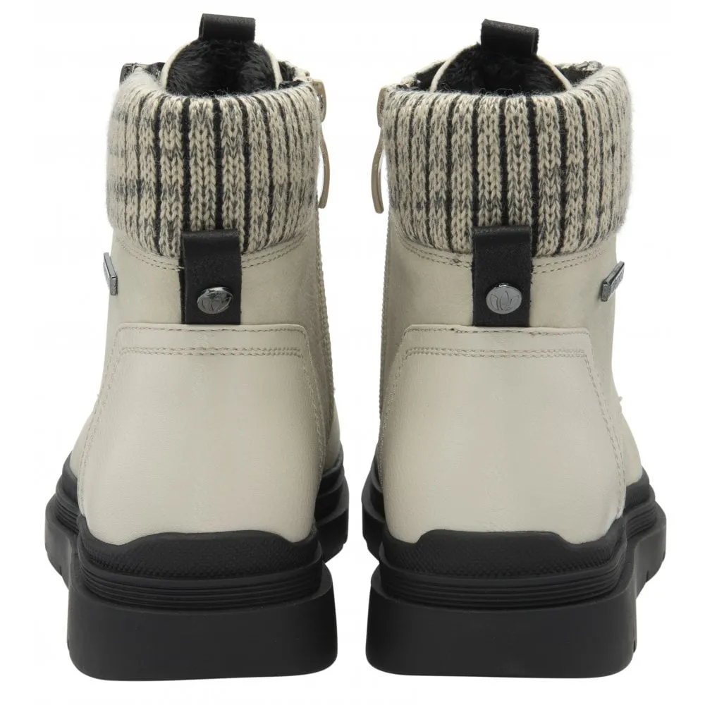 Lotus Saundra Women's Lace Up / Zip Up Ankle Boot Winter White