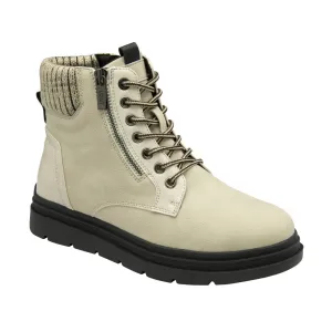 Lotus Saundra Women's Lace Up / Zip Up Ankle Boot Winter White