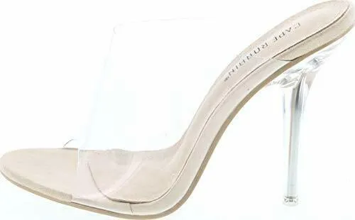 Lucite Global delivery PVC Open Pumps Robbin Clear Toe Best-selling deal Mules Nude Stiletto Heel Cape Allure