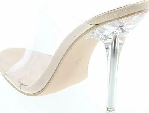 Lucite Global delivery PVC Open Pumps Robbin Clear Toe Best-selling deal Mules Nude Stiletto Heel Cape Allure