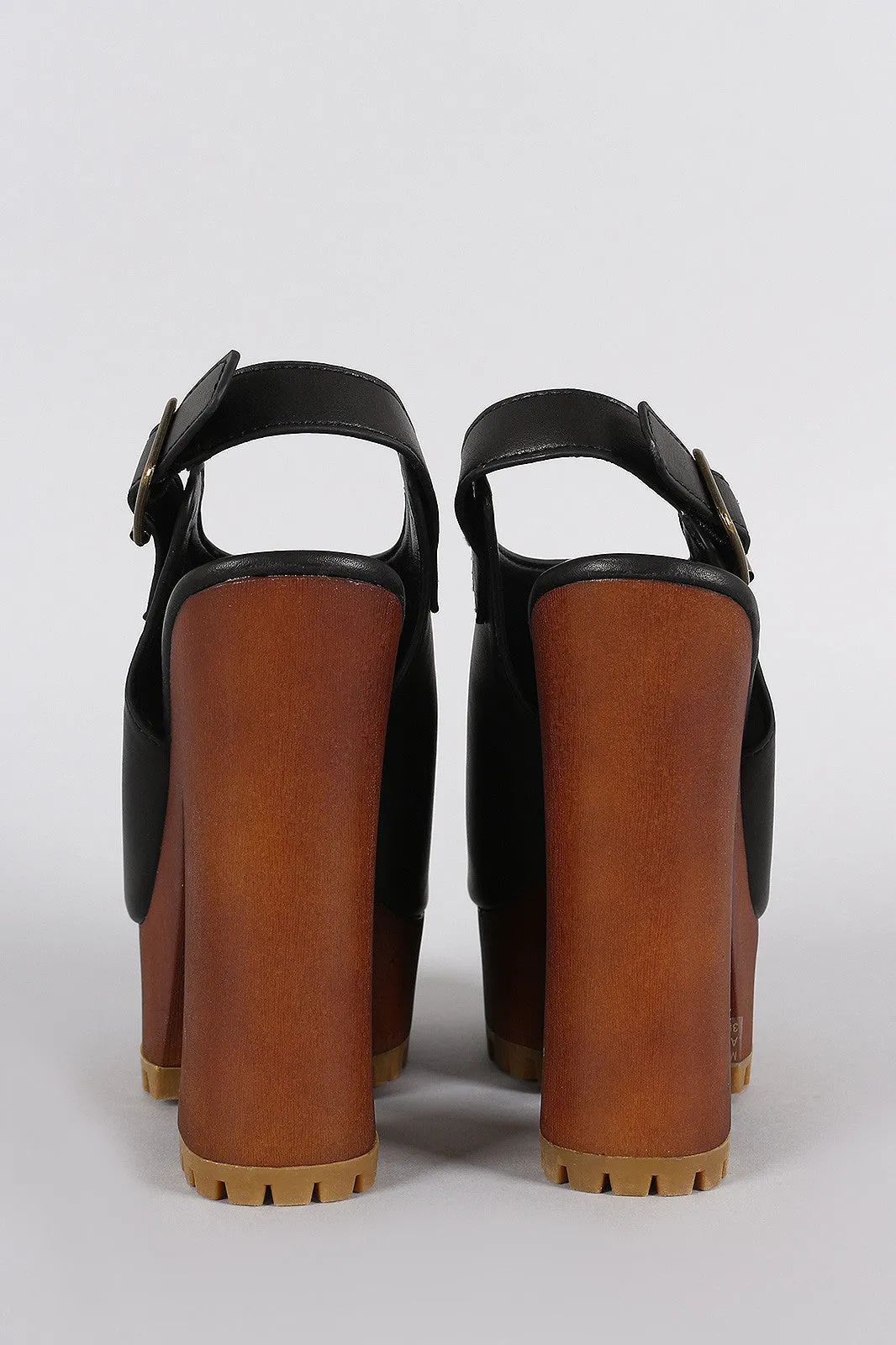 Lug Digital Heel Peep Platform Mule Toe Chunky Bamboo Extensive range
