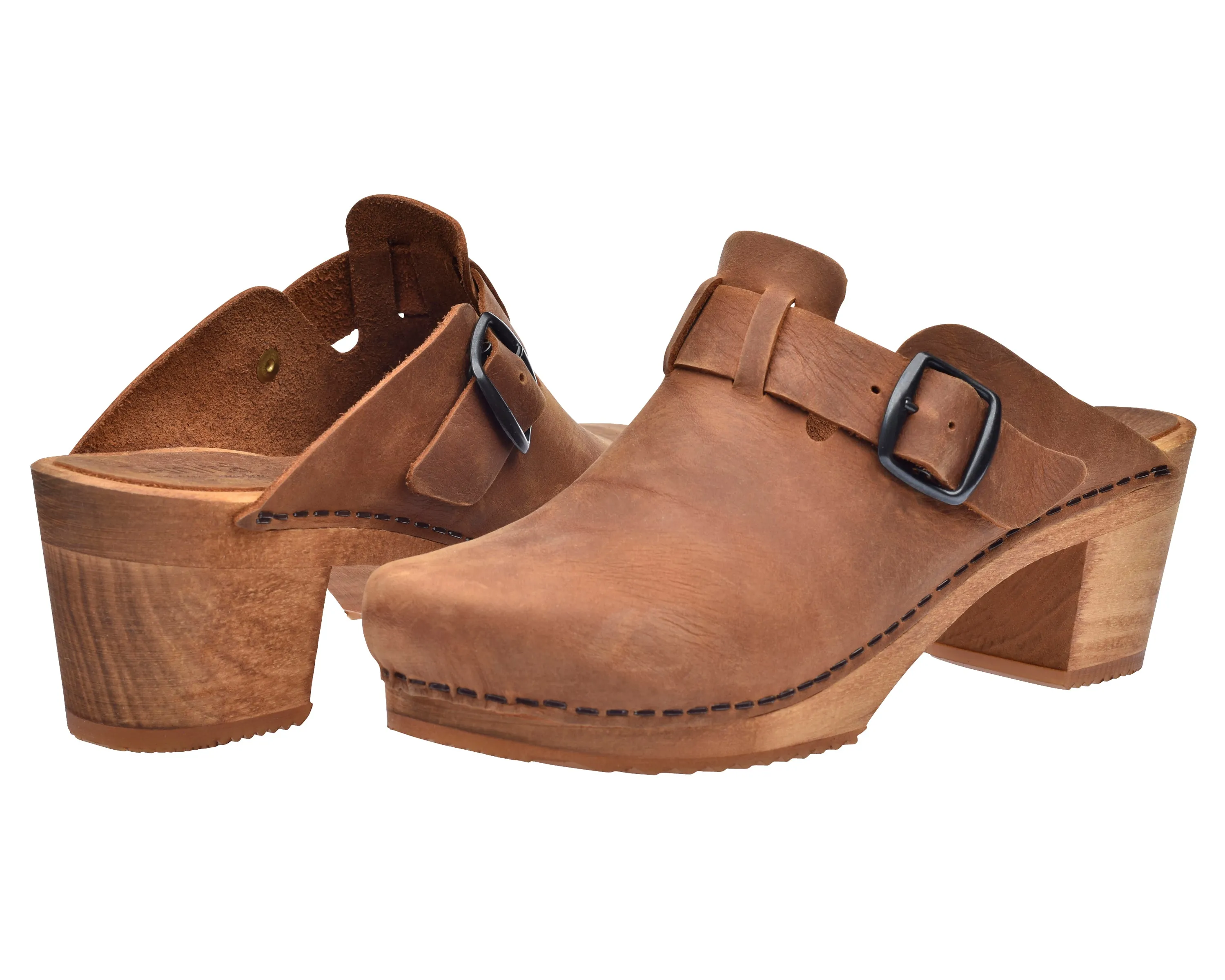 Malulo Women's Wood Mule in Chestnut