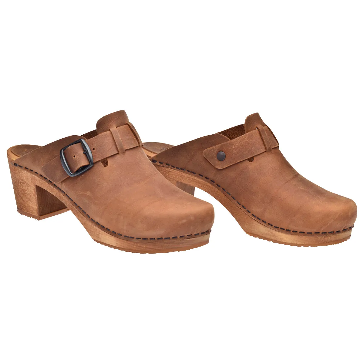 Malulo Women's Wood Mule in Chestnut