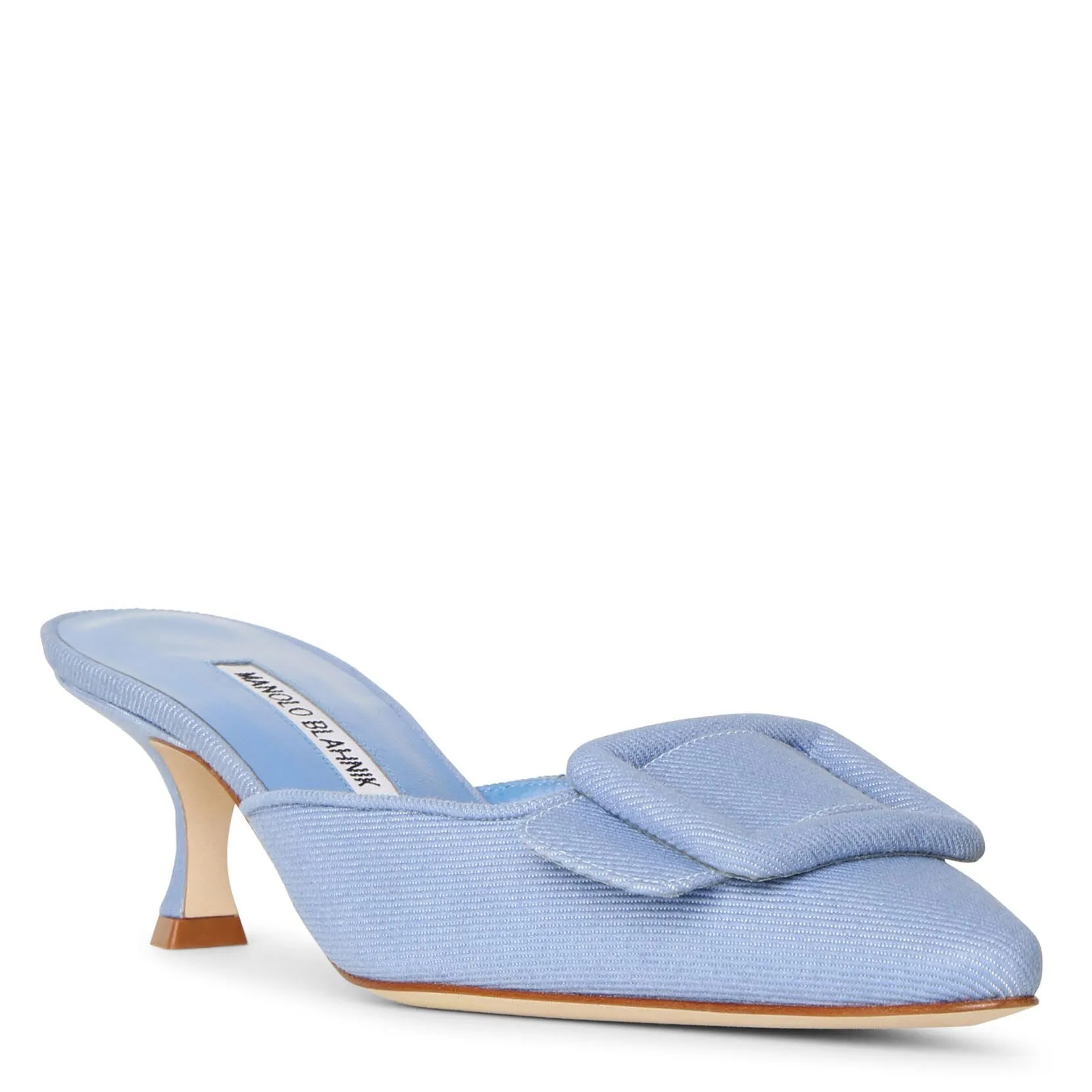 Maysale 50 denim mule pumps