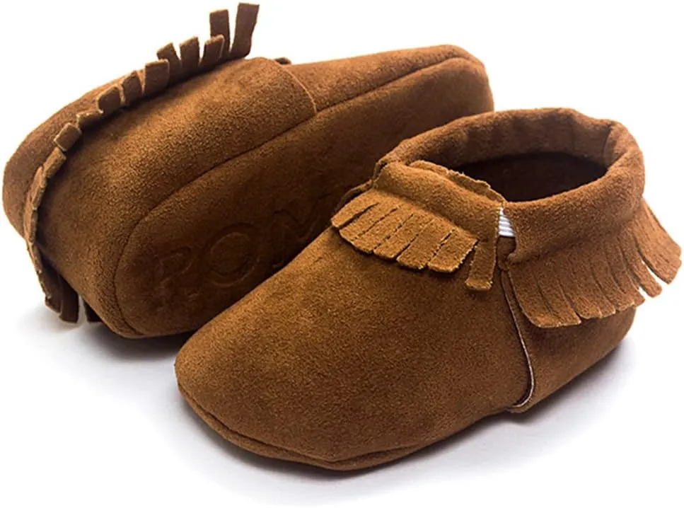 Meckior Infant Baby Girls Boys Premium Soft Sole Tassel Bowknot Moccasins Toddler Prewalker Princess Anti-Slip Crib Baptism Loafers Shoes