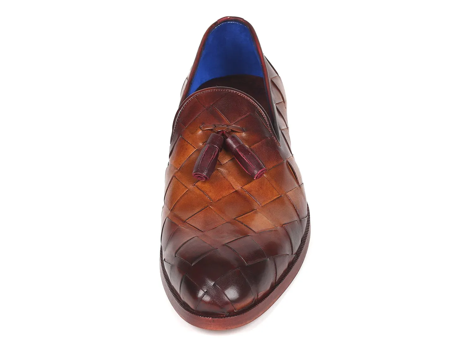 Men's Big Braided Tassel Brown Loafers