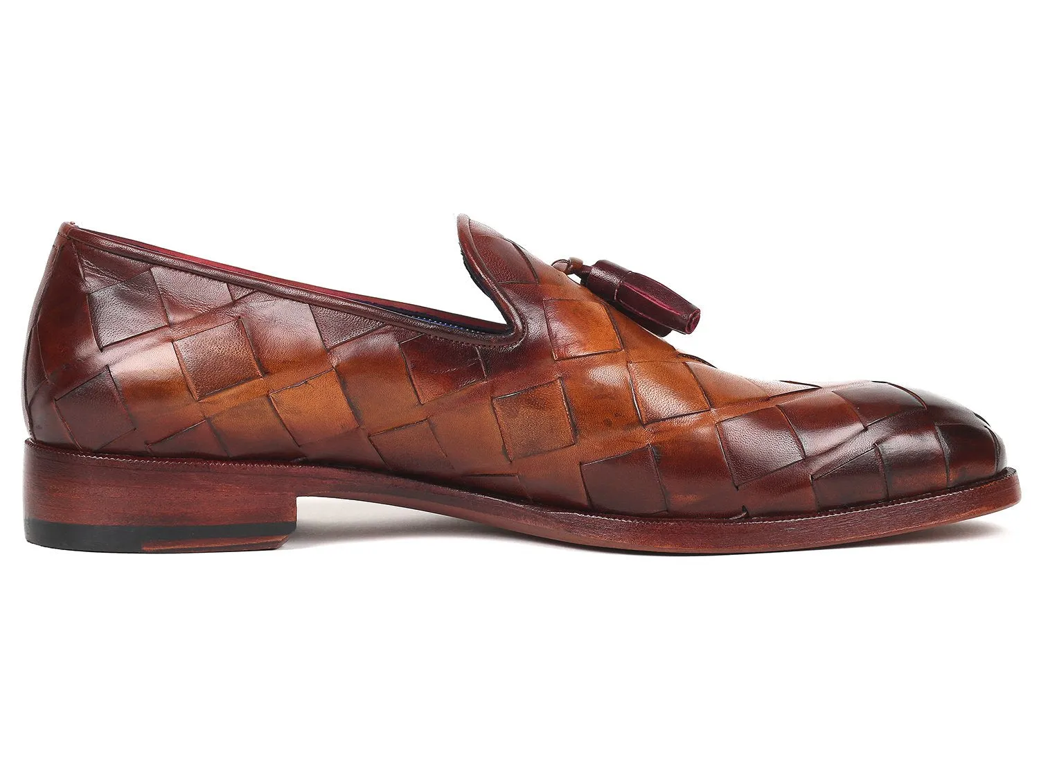 Men's Big Braided Tassel Brown Loafers