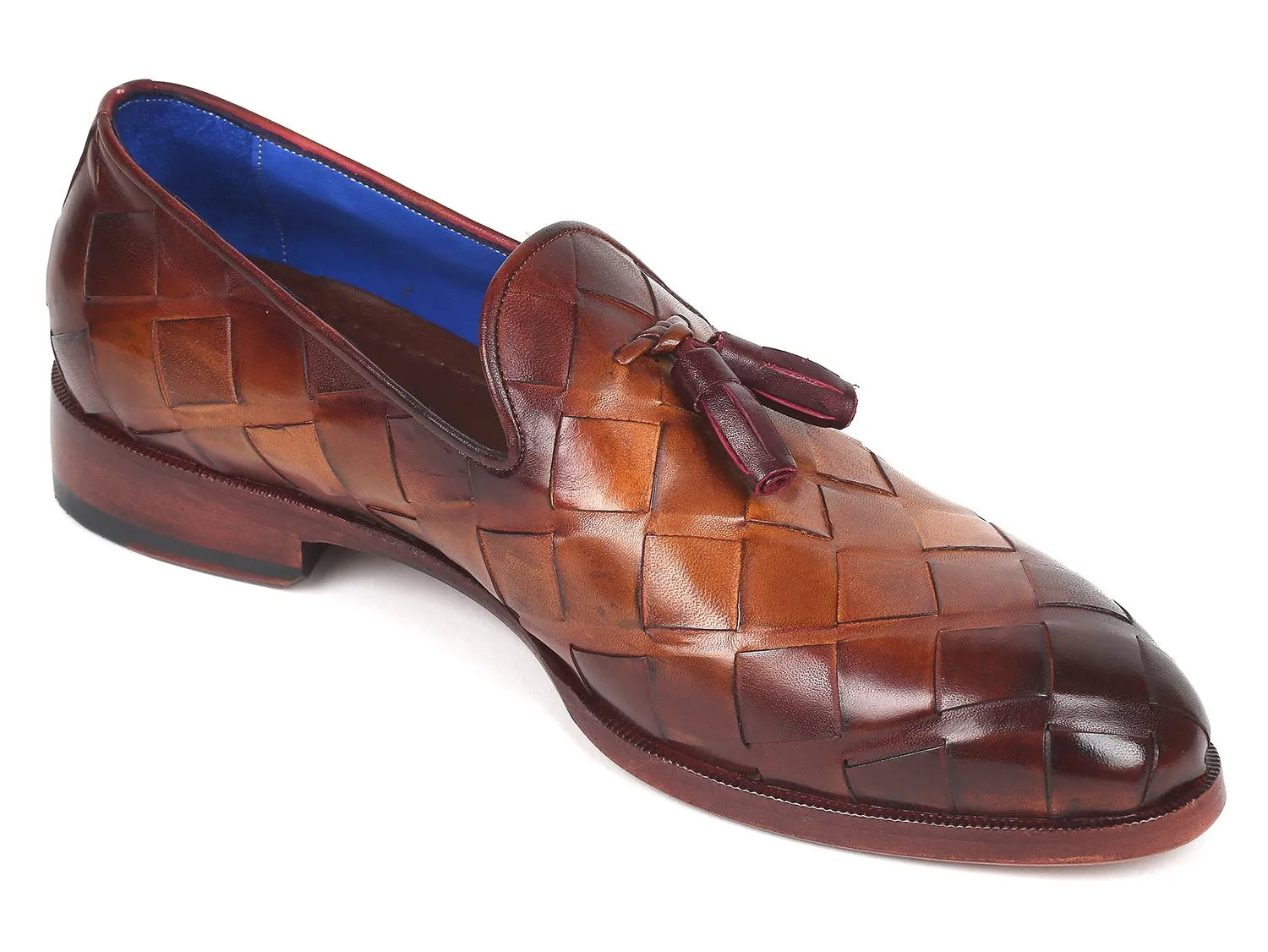 Men's Big Braided Tassel Brown Loafers