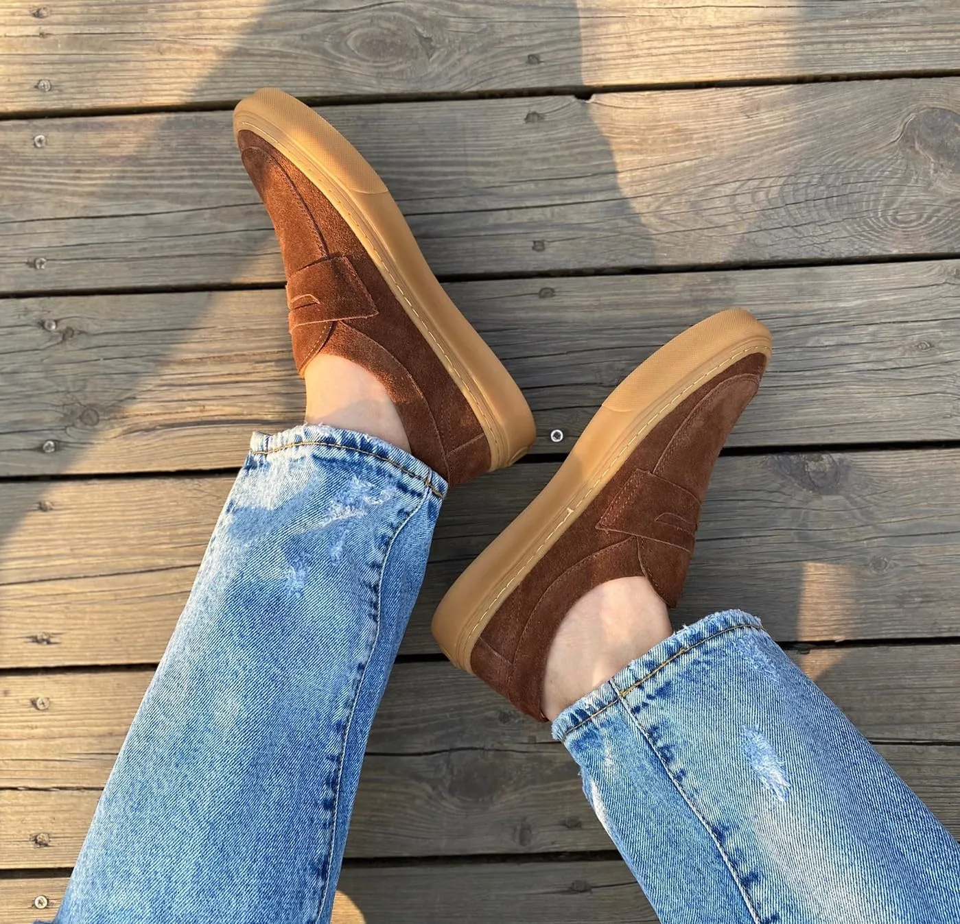 Mens Dress Shoes Slip-Ons Penny Loafers Suede Slippers Fashion Casual Business Prom Mocasines Boat Fashion Comfortable Breathable Summer Shoes for Men
