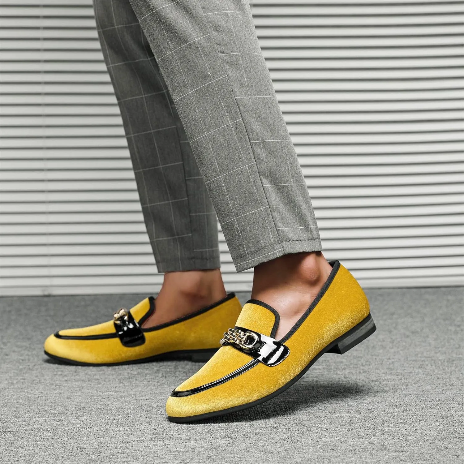 Men's Fashion Formal Velvet Loafers and Wedding Dress Shoes for Men, Penny Slip-On Smoking Luxury Men Casual Shoes