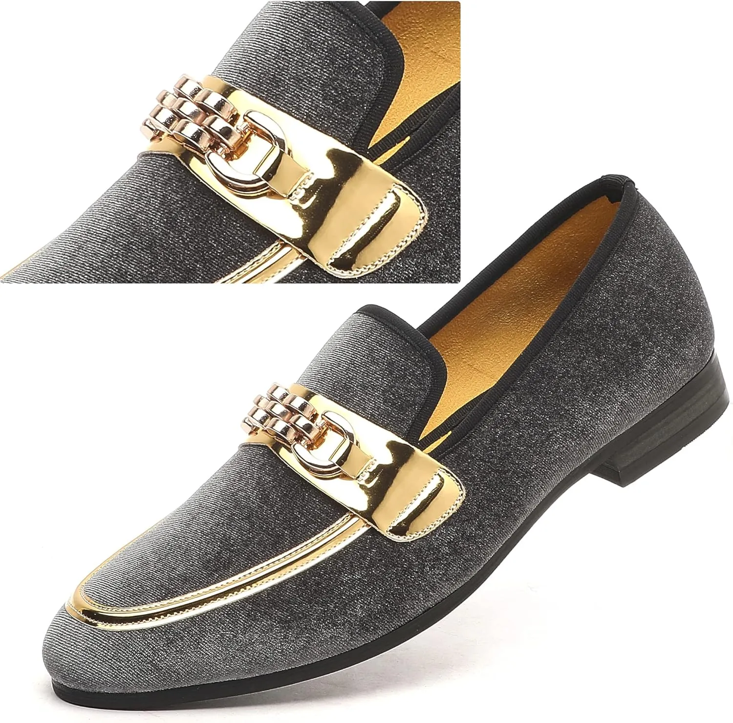 Men's Fashion Formal Velvet Loafers and Wedding Dress Shoes for Men, Penny Slip-On Smoking Luxury Men Casual Shoes
