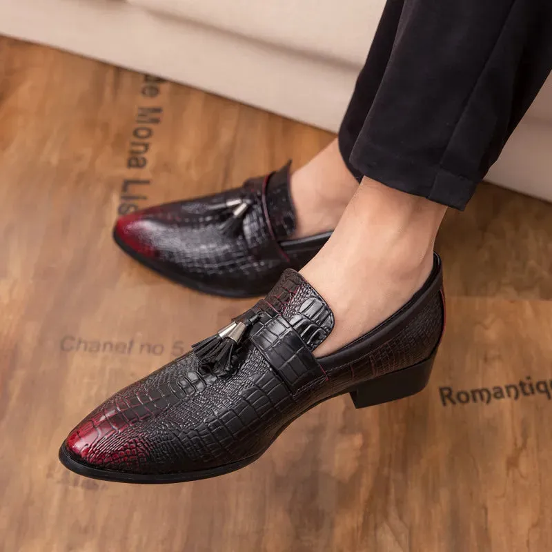Men's fashion Tassel Soft Genuine Leather Casual Loafers Dress Shoes