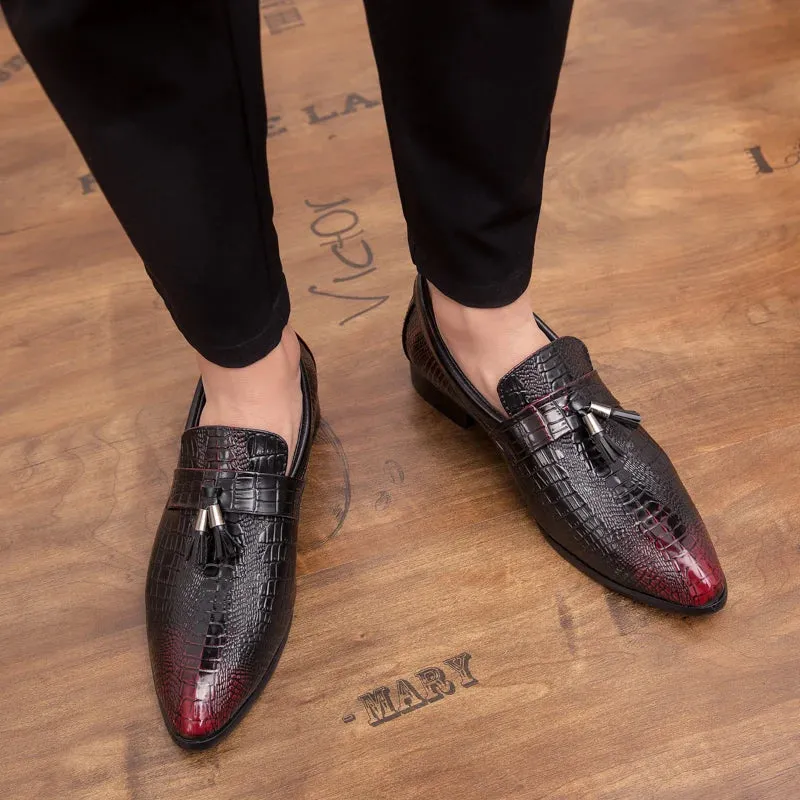 Men's fashion Tassel Soft Genuine Leather Casual Loafers Dress Shoes