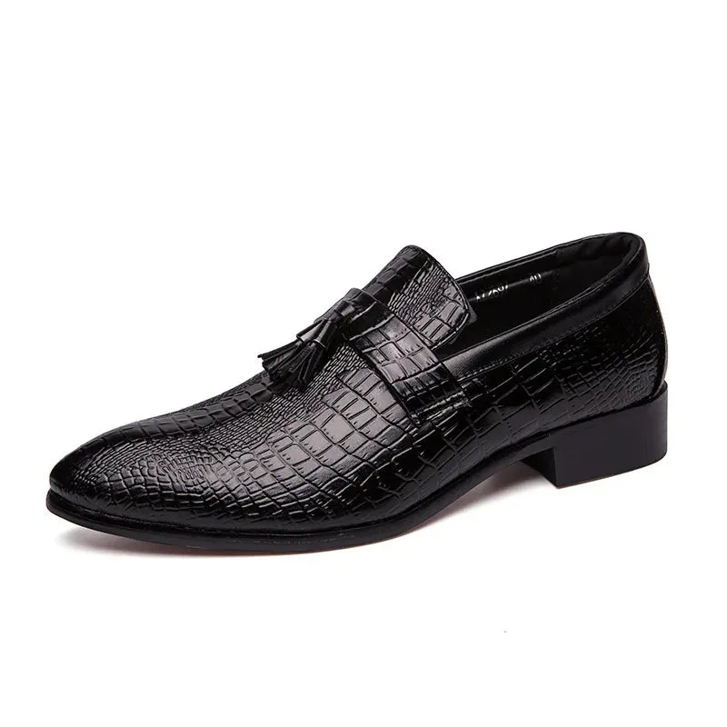 Men's fashion Tassel Soft Genuine Leather Casual Loafers Dress Shoes