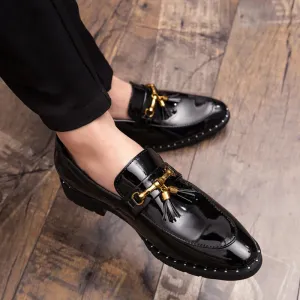 Men's Leather Tassel Loafers Moccasin Shoes